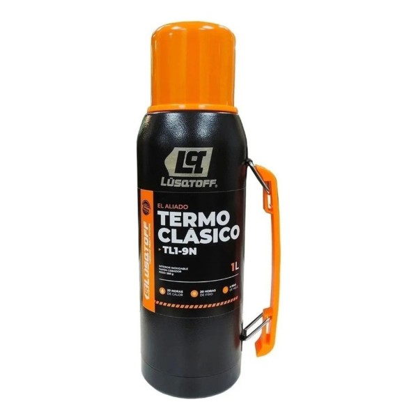 Termo Acero Inox 1 Lt Lusqtoff Tapón Cebador Color Negro - Imagen 2