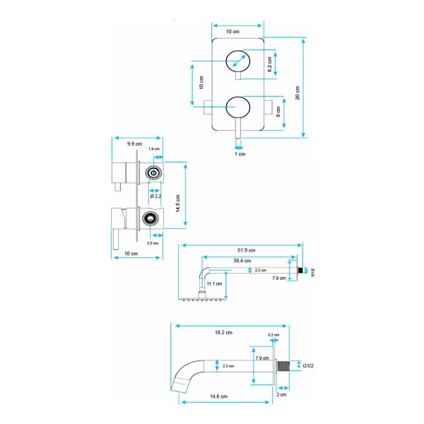 Ducha De Empotrar Acero Inox. Satinado Con Transferencia - Imagen 3