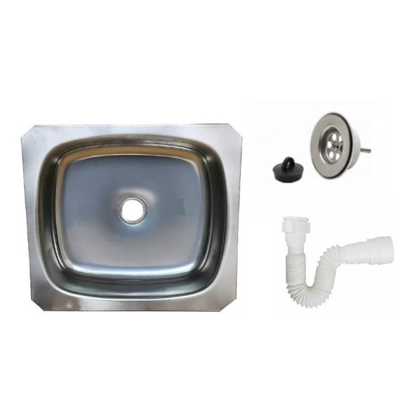 Pileta Cocina Acero Inoxidable Embutir Con Sifón Y Válvula