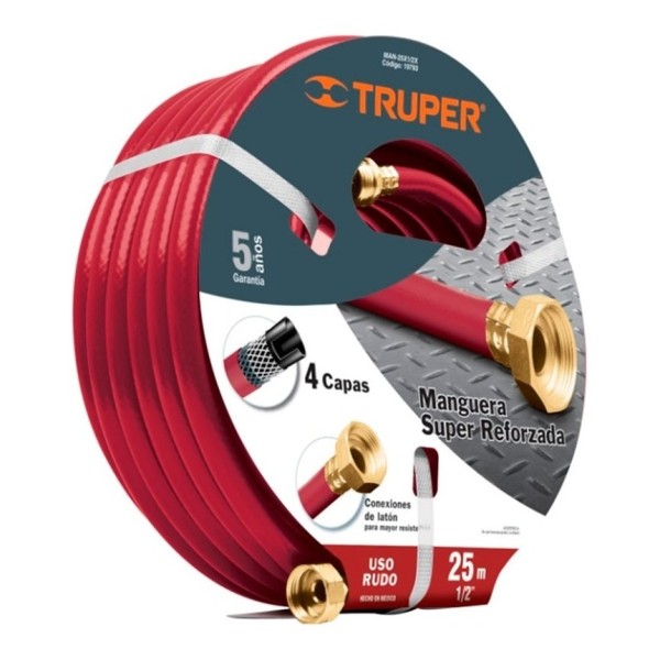 Manguera 20mts Truper 4 Capas 1/2 C/con.bronce Super Reforz. - Imagen 3