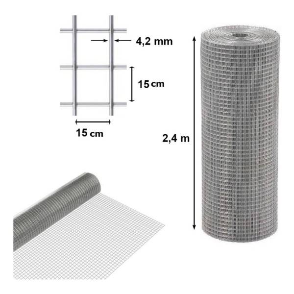 Malla Electrosoldada Piso Hormigon 15x15 4,2mm X Rollo 25mts - Imagen 3