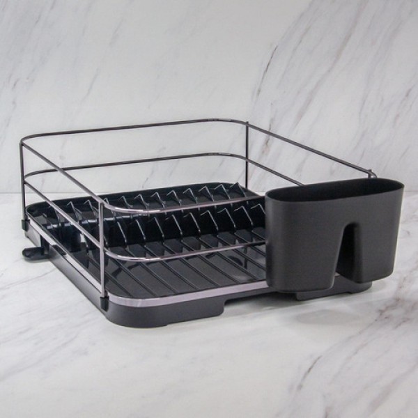 Escurridor De Platos Negro Y Soporte Para Cubiertos Negro - Imagen 7