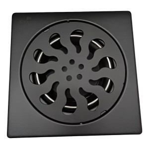 Rejilla De Piso Ducha 15x15cm Metal Negro Rimontti 50666