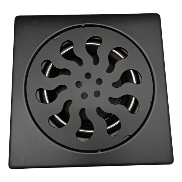 Rejilla De Piso Ducha 15x15cm Metal Negro Rimontti 50666