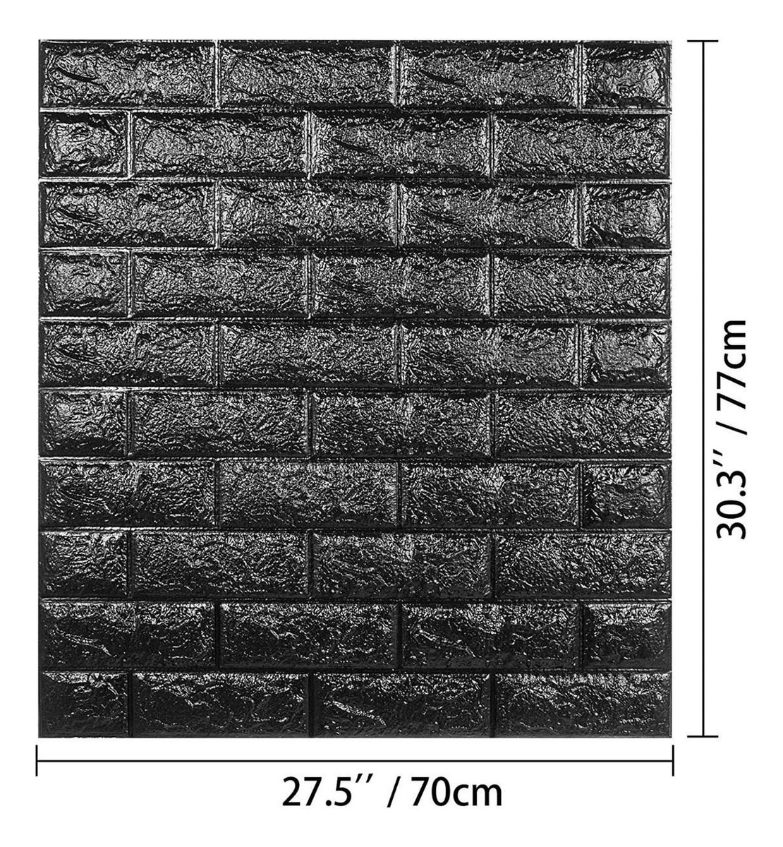Placa Autoadhesiva X10 Pared Ladrillo Negra 70x77 - Imagen 3