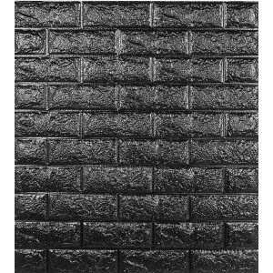 Placa Autoadhesiva X10 Pared Ladrillo Negra 70x77