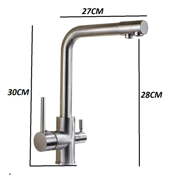Monocomando Cocina Mesada Para Filtro Acero Satin Rimontti - Imagen 5
