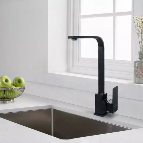 Grifería Monocomando Cocina Negro Mate Mesada 5 Años Gtia - Imagen 5