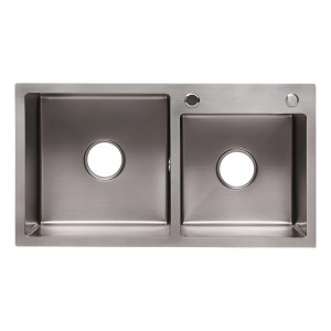 Pileta Doble Cuadrada Cocina Satinada Acero Inoxidable