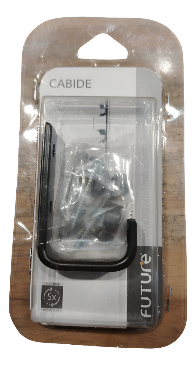 Gancho Negro Mate Future Con Tornillos - Imagen 2