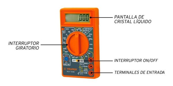 Tester Digital De Corriente Truper Mut-830 Multimetro B.oli - Imagen 4
