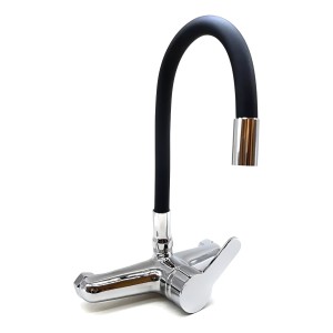 Monocomando Cocina Pared Flexible Negro Rimontti Wico