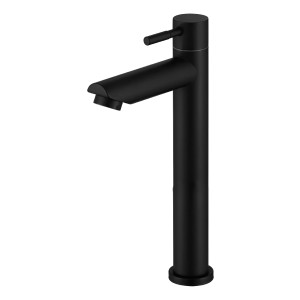 Grifería Baño Monocomando Lavatorio Alto Negro Mate 5añogtia