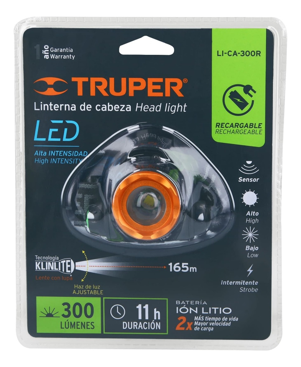 Linterna Minero Truper Recargable 300lm Alcance 165mts - Imagen 7