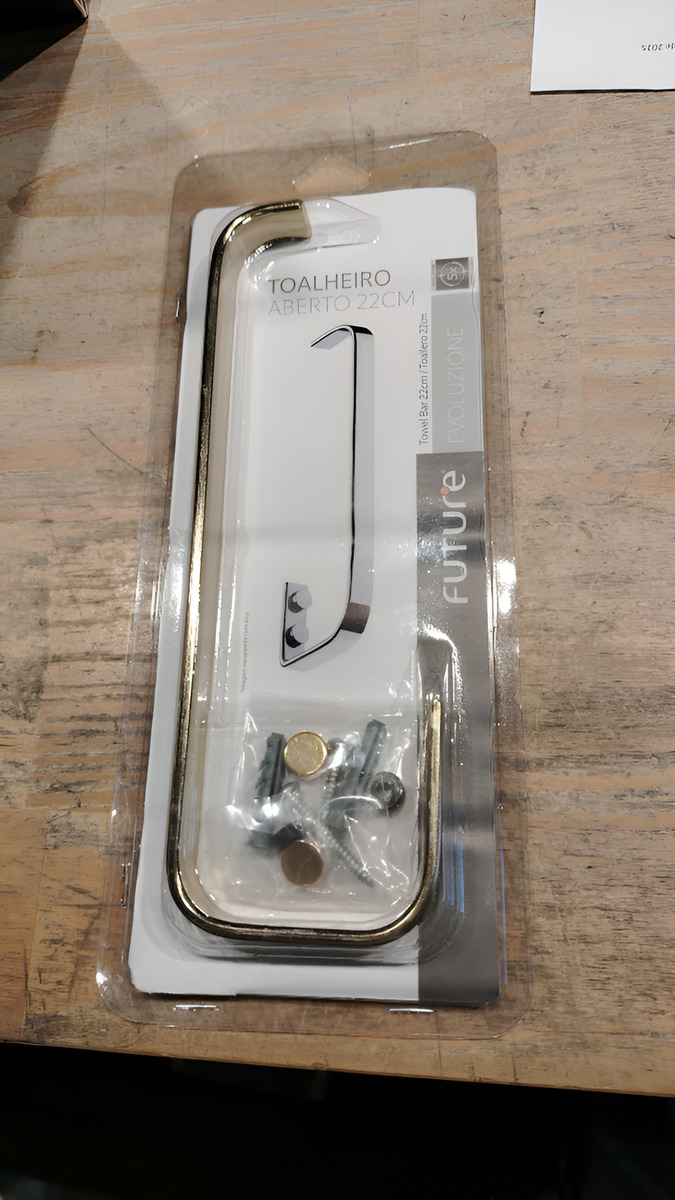 Toallero 22cm Dorado Future Con Tornillos - Imagen 3