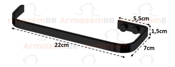 Toallero Abierto Negro Mate Future De 22 Cm - Imagen 3