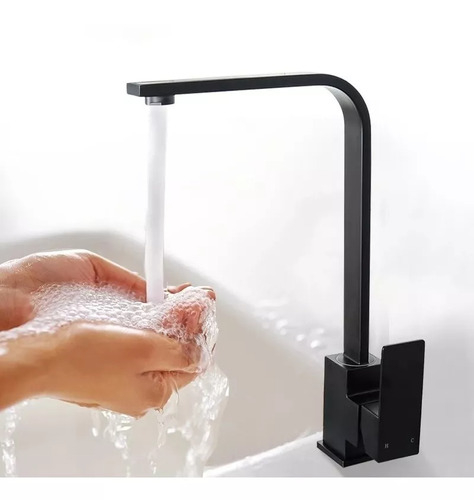 Grifería Monocomando Cocina Negro Mate Mesada 5 Años Gtia - Imagen 4