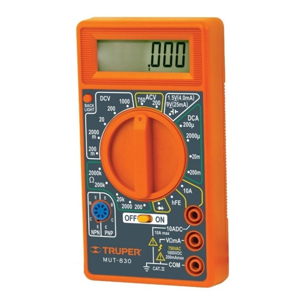 Tester Digital De Corriente Truper Mut-830 Multimetro B.oli