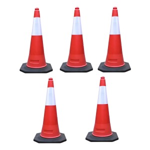 Conos Reflectivo 75 Cm Base Goma Paquete 5 Unidades