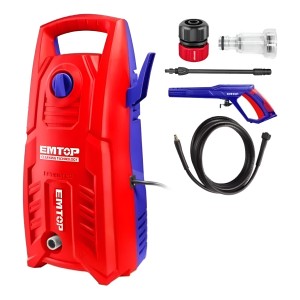 Hidrolavadora 130bar Autostop 1400w Emtop Color Rojo
