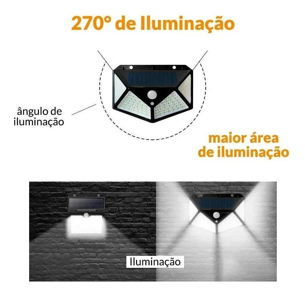 Lámpara Solar Con Sensor De Movimiento De 100 Led, 3 Modos - Imagen 4
