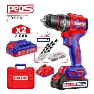 Atornillador C/valija 2 Bat. Brushless Emtop Ecidl20558