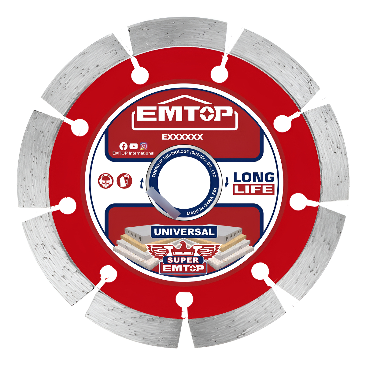 Disco Segmentado 4 1/2 10mm 115*22.2mm Emtop Eddc011152