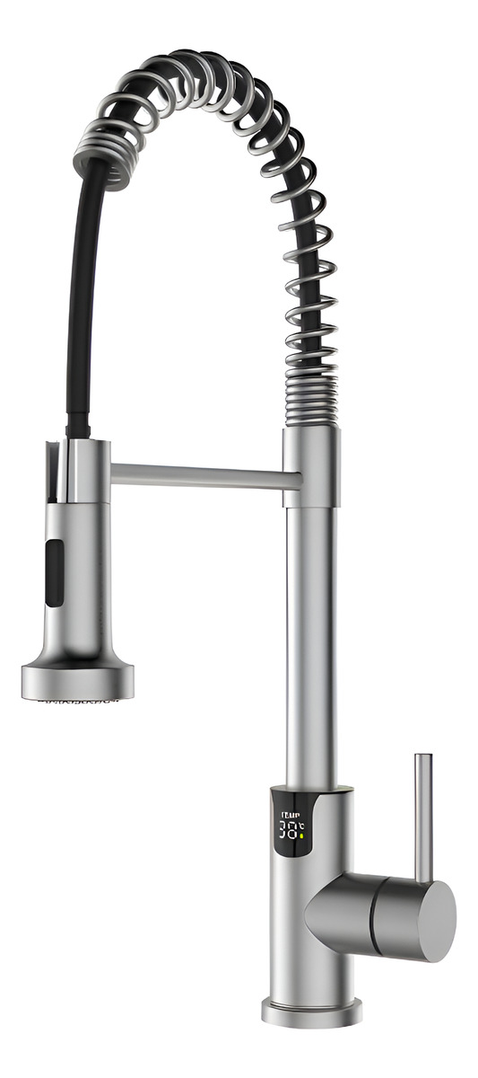 Monocomando Chef Satinado Digital Extensible Acero Inox 304