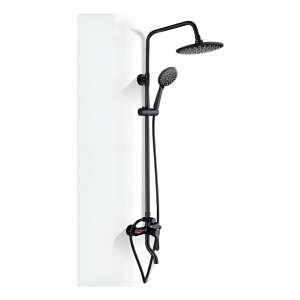 Barral Exterior Ducha Con Monocomando Rimontti Negro Mate