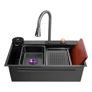 Pileta De Cocina Bacha De Acero Inoxidable Negro Completa