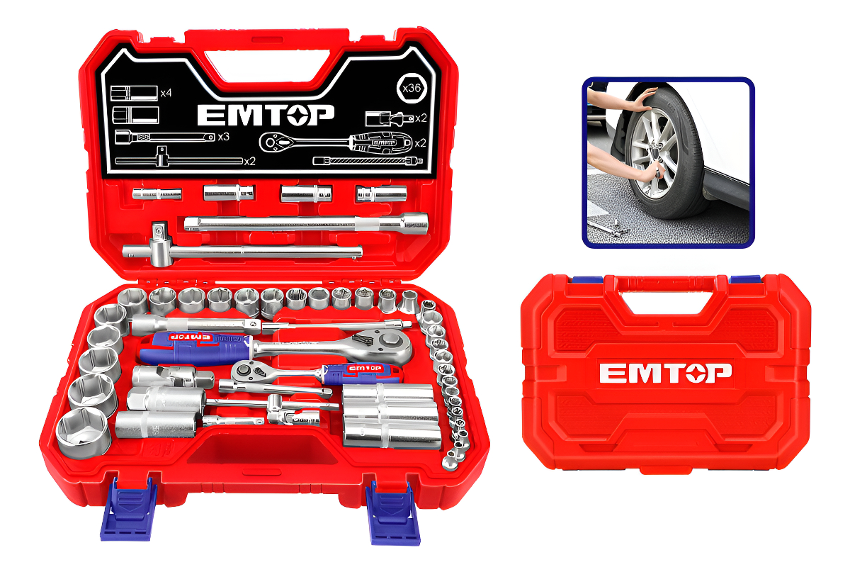 Kit Set 51 Dados 1/2 Y 1/4 Valija Emtop Eskt42511
