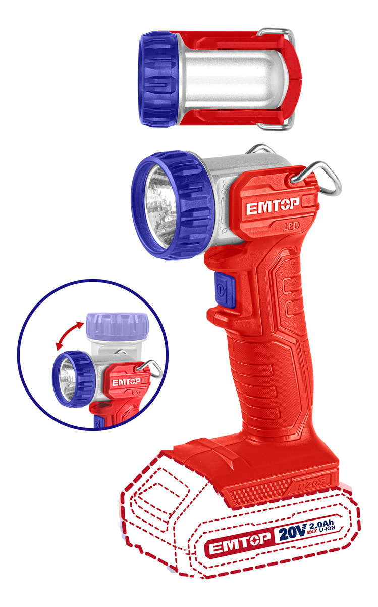 Linterna Led A Bateria 20v 5w S/bat Emtop Elwl2038