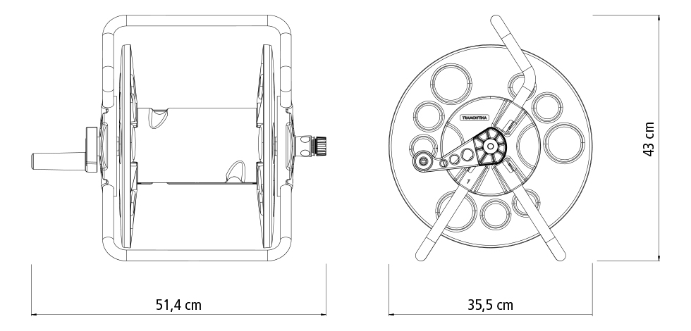 Enrollador De Manguera Manual Tramontina Hasta 55mt - Imagen 6
