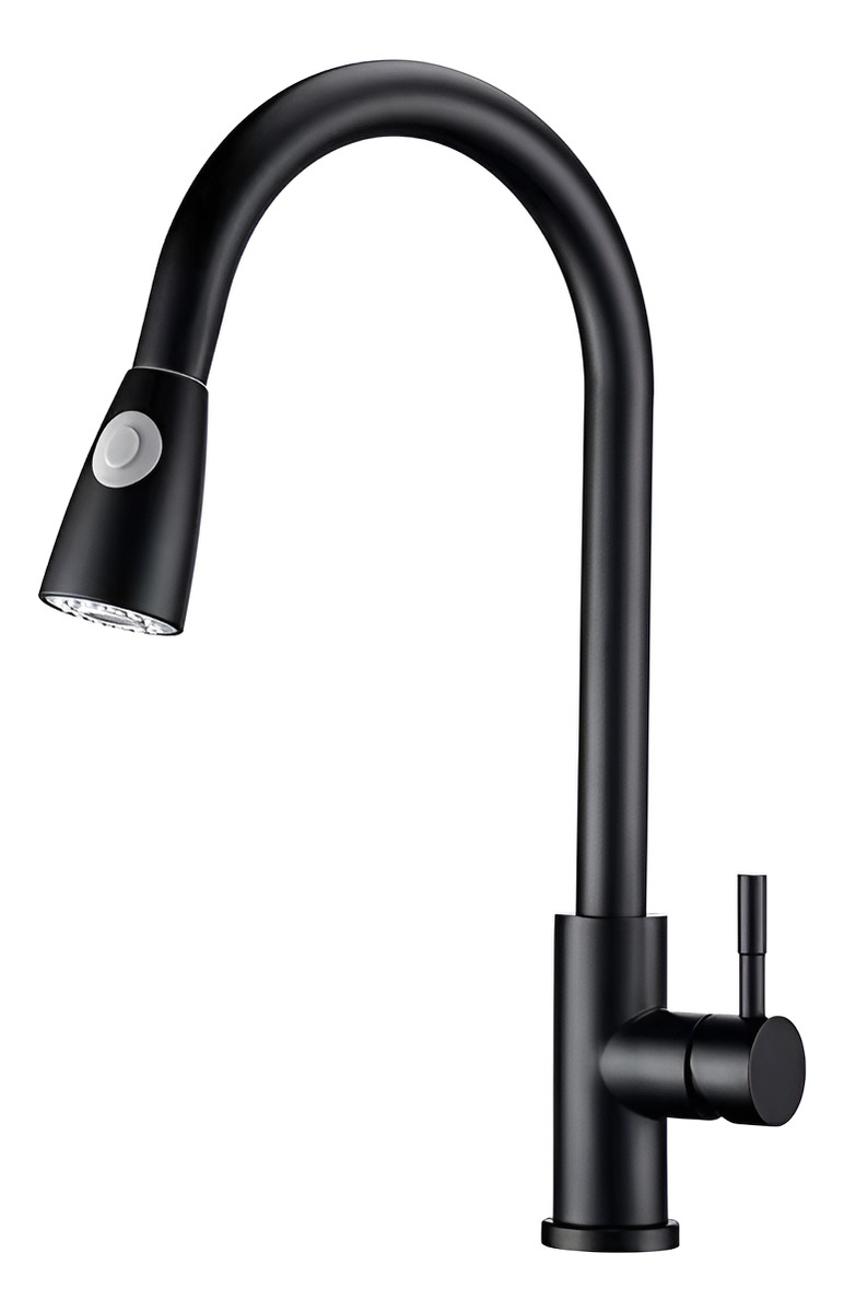 Grifo De Cocina Monocomando Wico Extensible Negro 54635