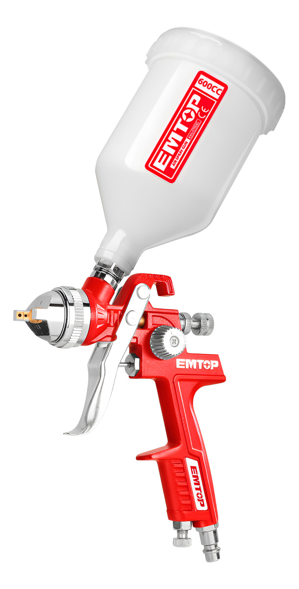 Pistola De Pintar Tacho Plastico 600cc Para Compresor Emtop