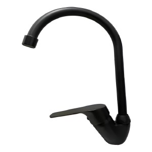 Monocomando Mesada Pico Alto Negro Mate Wico Rimontti