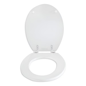 Tapa Para Inodoro Madera Color Blanco Herraje Metálico