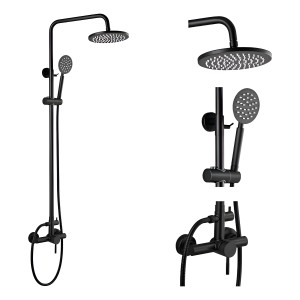 Grifería Barral Ducha Monocomando Exterior Negro Mate Wico