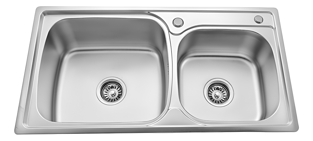 Pileta De Acero Inoxidable Pileta Y Media Con Válvula