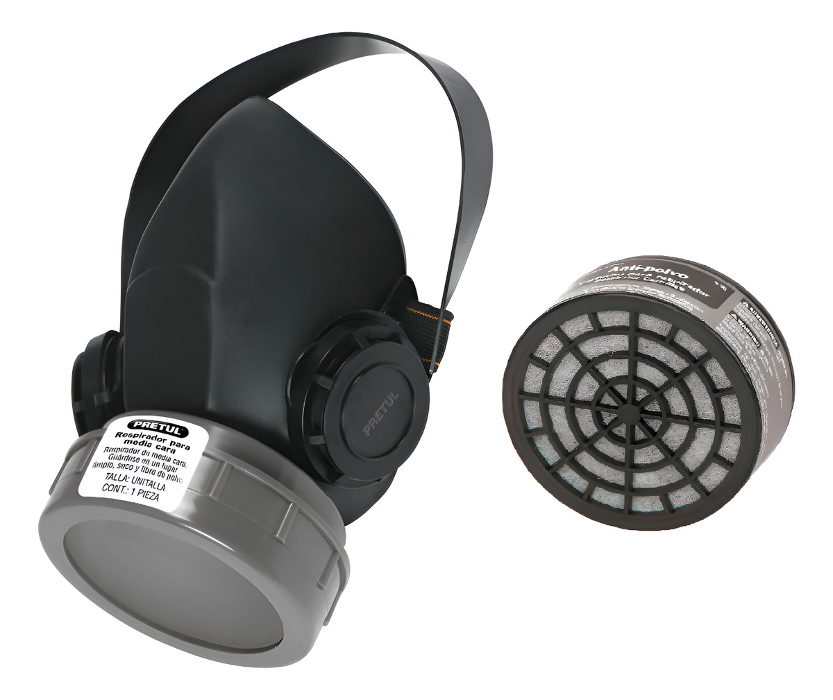 Máscara Facial De Protección Mas Filtro Anti Polvo Pretul