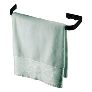 Toallero Abierto Negro Mate Future De 22 Cm