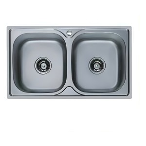 Pileta Doble Cocina Sobreponer Acero Inox C/válvulas Y Sifón
