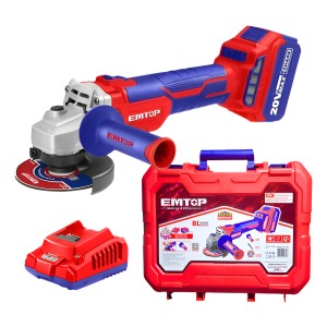 Amoladora A Bateria 20v Valija Emtop Con Bateria Y Cargador