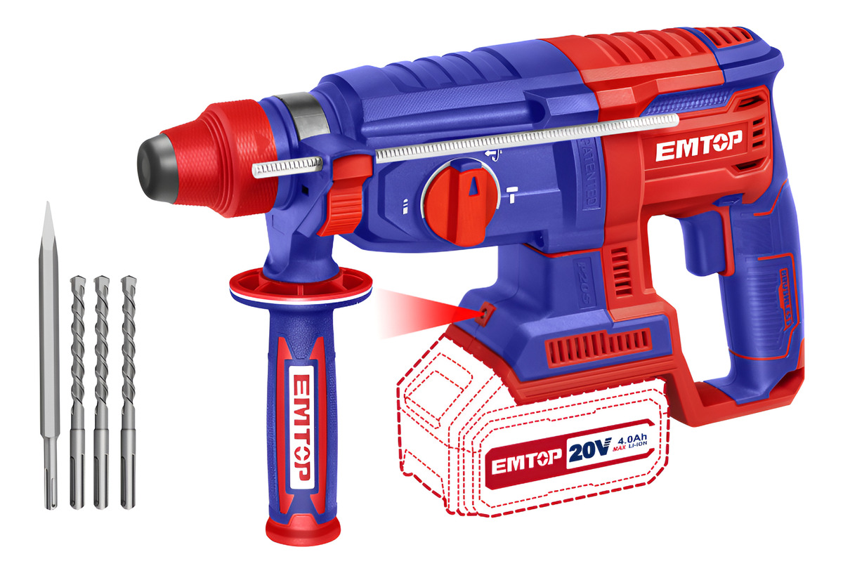 Rotomartillo Bateria S/bat 20v 60mm Brushless Sds Plus Emtop