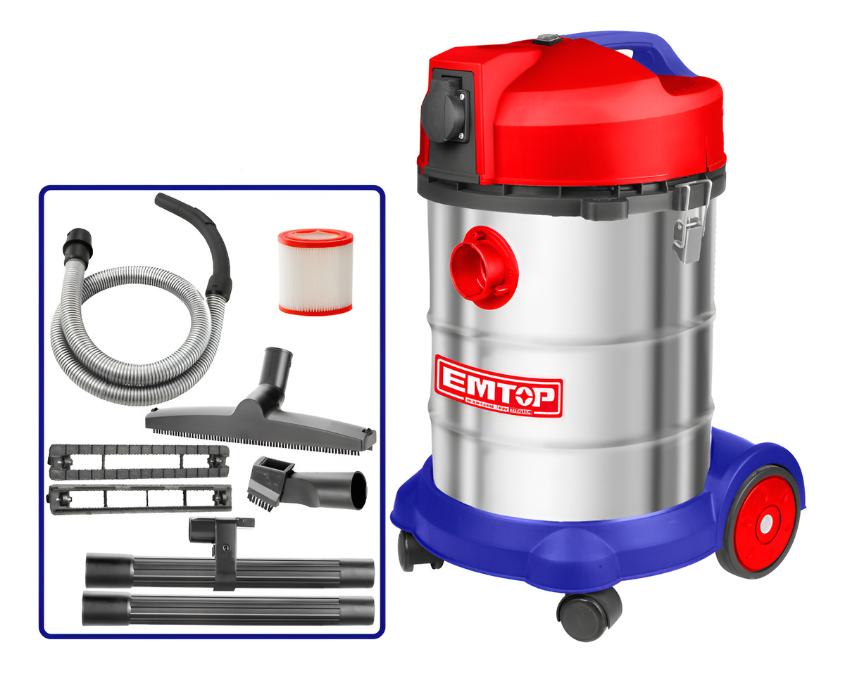 Aspiradora Seco Humedo 1400 W 30lts Emtop