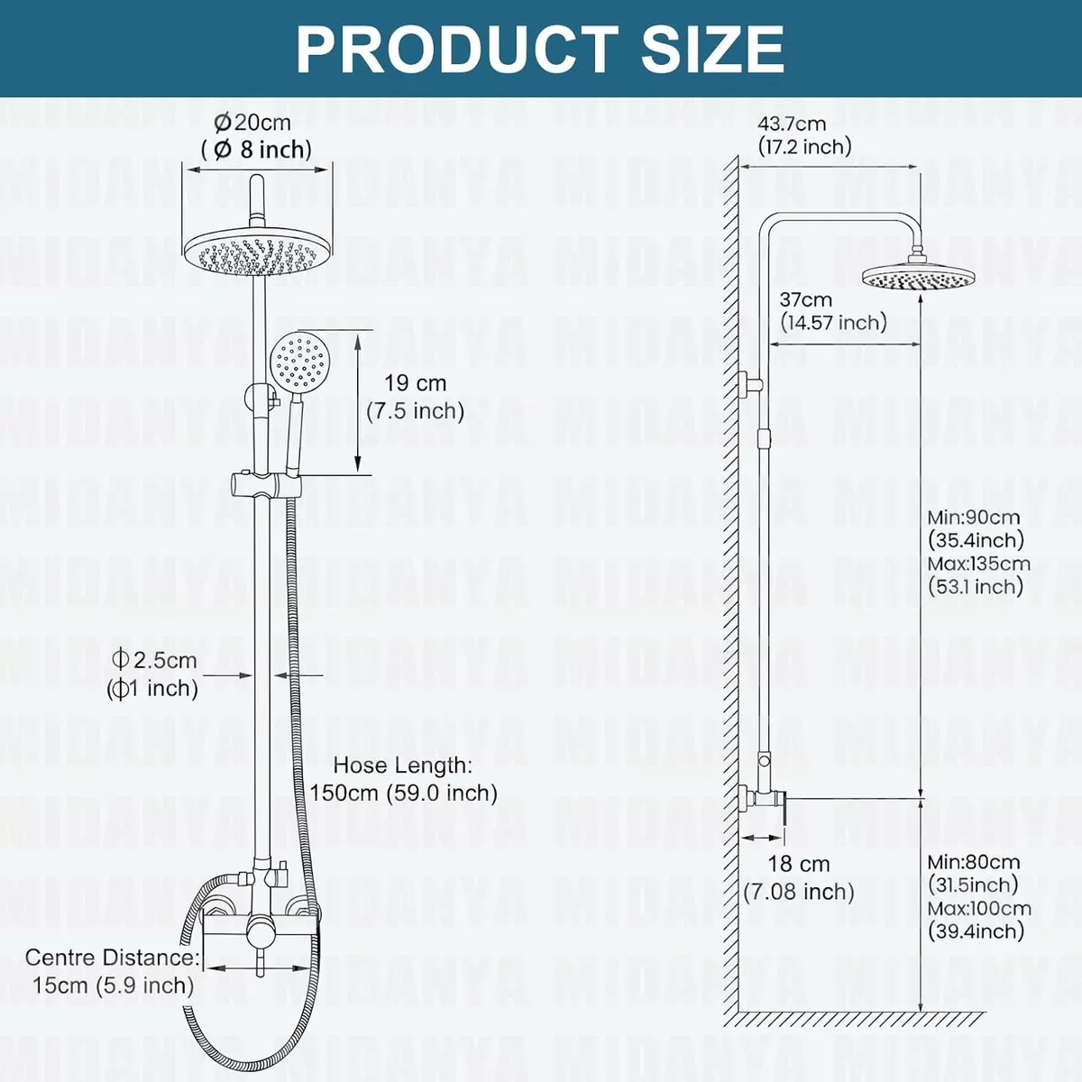 Grifería Barral Ducha Monocomando Exterior Gris Mate Wico - Imagen 5