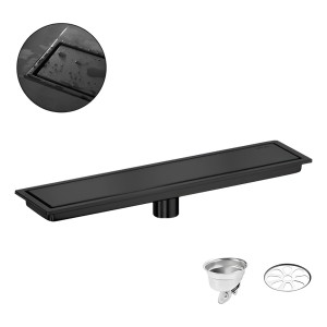 Reja De Piso 60cms. Color Negro Tapa Ciega Ac. 304