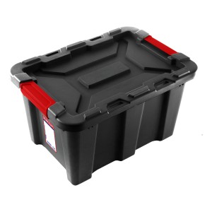 Contenedor Plastico Apilable 40lts Negro Emtop