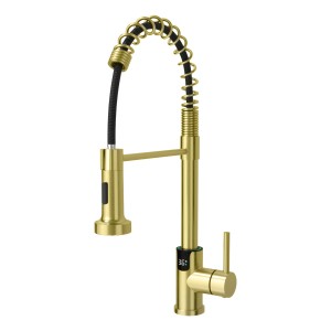 Monocomando Chef Dorado Digital Extensible Acero Inox 304