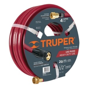 Manguera 20mts Truper 4 Capas 1/2 C/con.bronce Super Reforz.